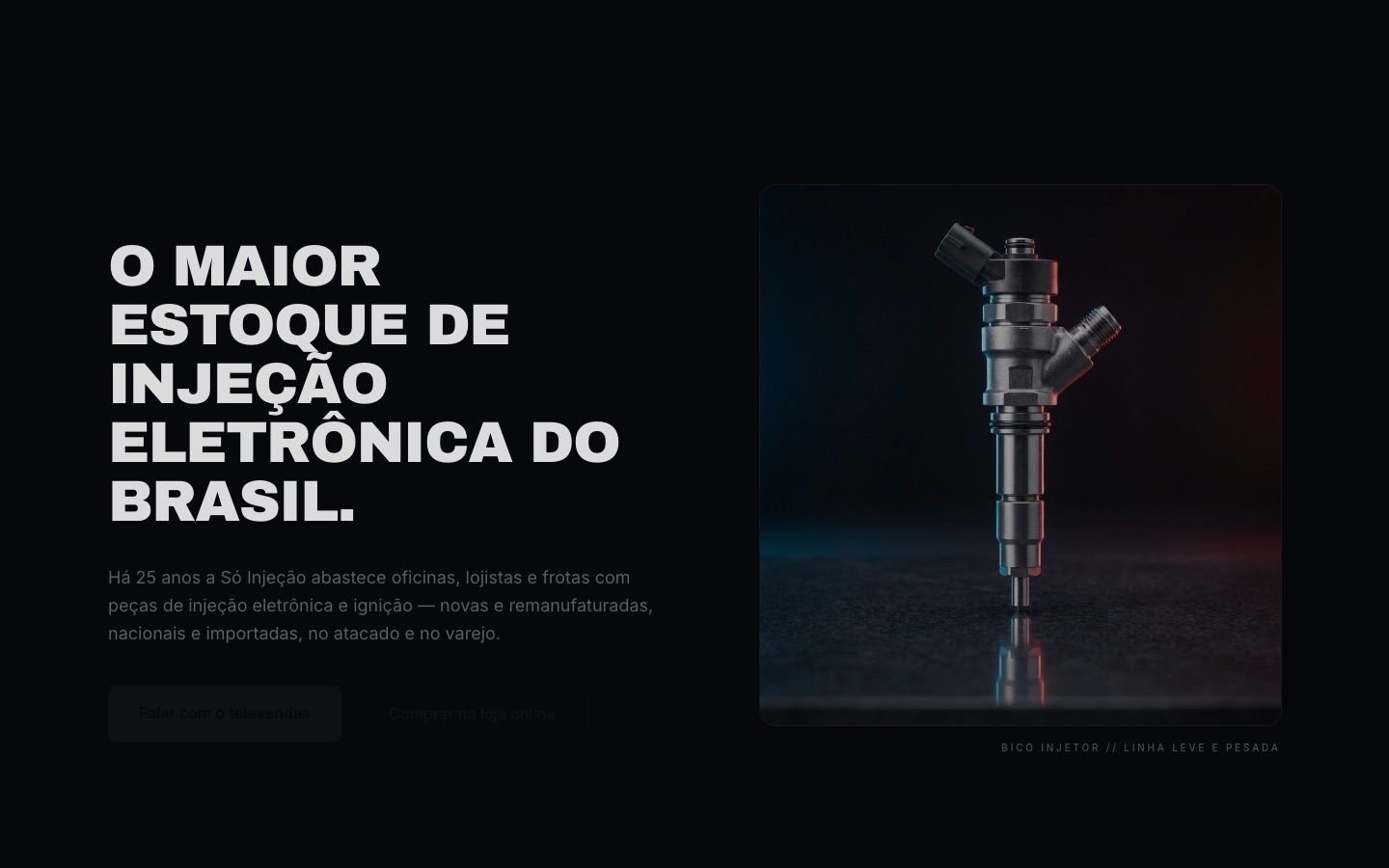 Site da Só Injeção — distribuidora de injeção eletrônica